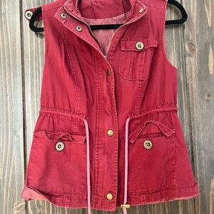 Red Sleeveless Utility Vest